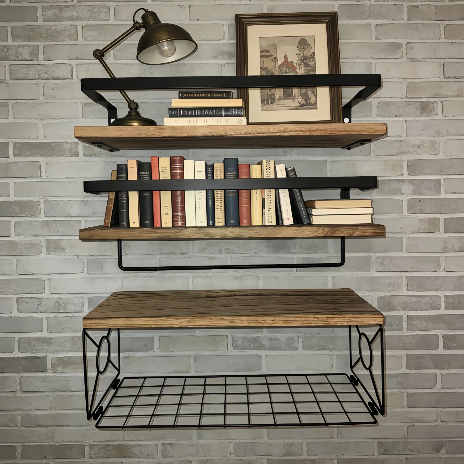 Floating Shelves for Wall Wood Bookcases Decor for Kitchen Farmhouse Bedroom Laundry Room Living Room Bathroom Hanging Storage