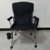 Heavy Duty Lumbar High Back Portable Camping Chair Padded Hard Arm Foldable Camping Chair With Cup Holder