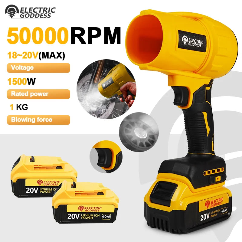 Cordless Turbo Leaf Blower for DeWalt 20V Battery – Brushless Power