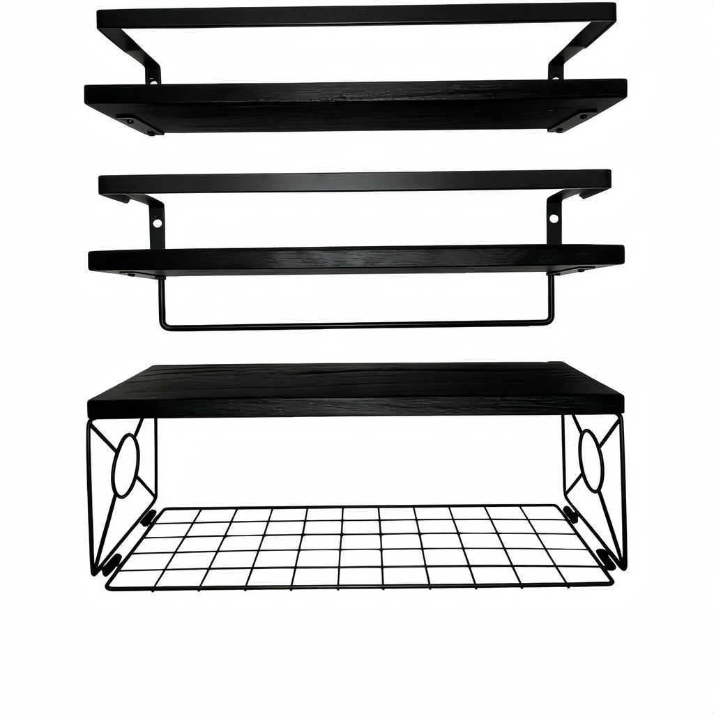 Floating Shelves for Wall Wood Bookcases Decor for Kitchen Farmhouse Bedroom Laundry Room Living Room Bathroom Hanging Storage