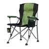 Heavy Duty Lumbar High Back Portable Camping Chair Padded Hard Arm Foldable Camping Chair With Cup Holder