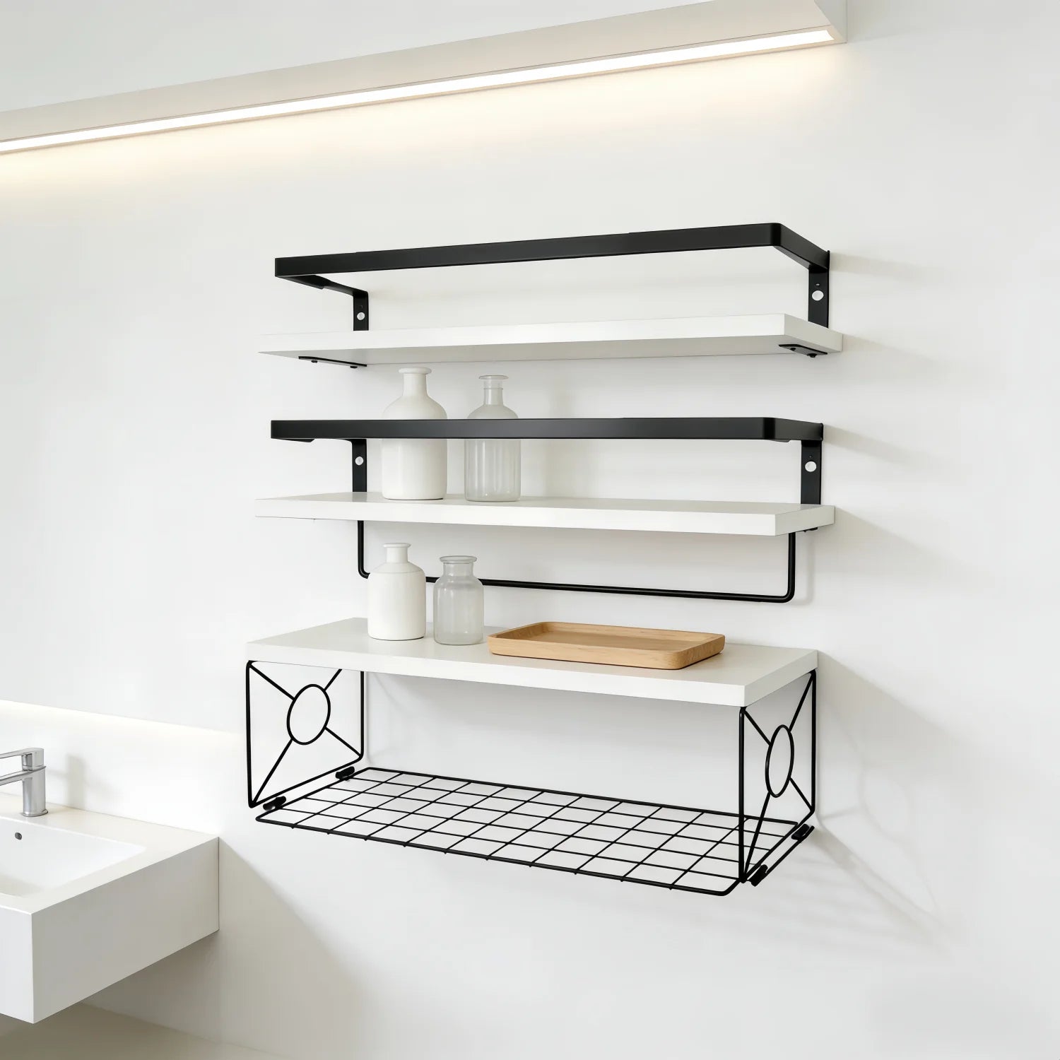 Floating Shelves for Wall Wood Bookcases Decor for Kitchen Farmhouse Bedroom Laundry Room Living Room Bathroom Hanging Storage